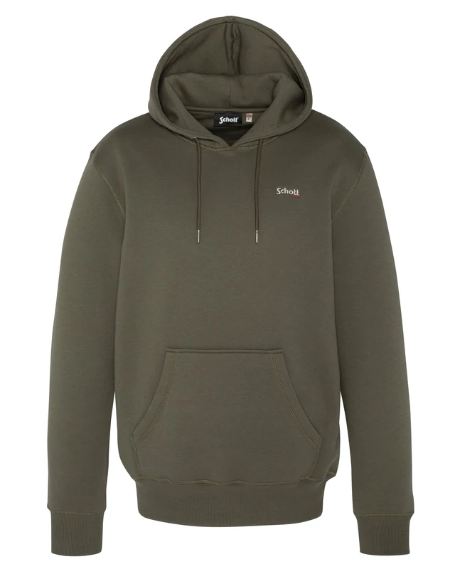 SWCASUAL2 Hooded Sweatshirt with Schott Embroidery, Green, XL
