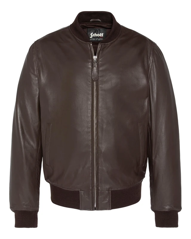 Schott NYC LC300Lamb Men's Jacket, Brown, XL - Image 1