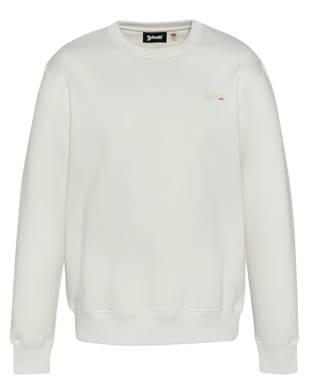 Schott NYC Unisex Sweatshirt, Off White, XS