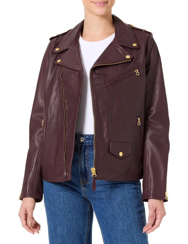 Schott NYC Women's Lcw1637x Jacket, Burgundy, M