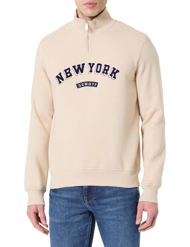 Schott NYC Swcolby Sweatshirt, Beige, XXL