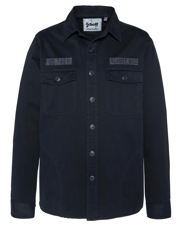 Schott NYC Men's Shstantonml Shirt, Blue, S - Image 1
