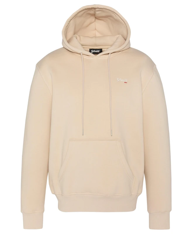 Schott NYC Swcasual2 Hooded Sweatshirt, Beige, S - Image 1