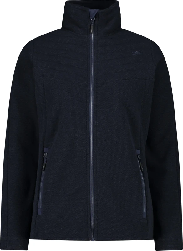 CMP Women's Giacca Da Donna in Pile Knit Tech Jacket, Black Blue, 40 - Image 1