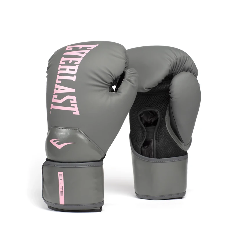 Everlast Unisex Elite Training Gloves Grey/Pink 14oz