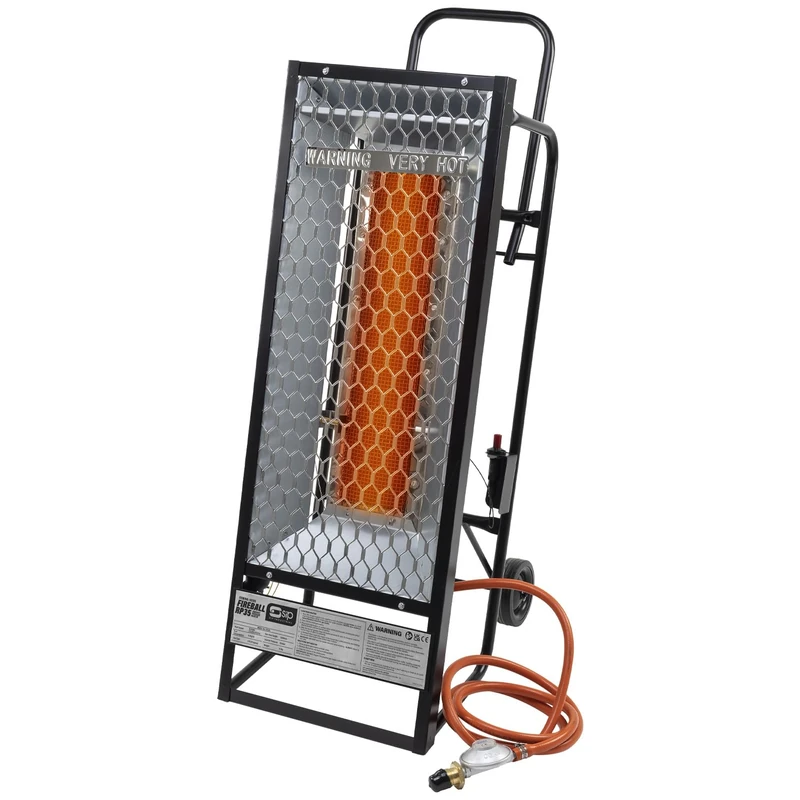 SIP FIREBALL RP35 Radiant Propane Gas Heater, 10.25kW / 35,000 BTU/hr with 2m Hose and Wheel Kit