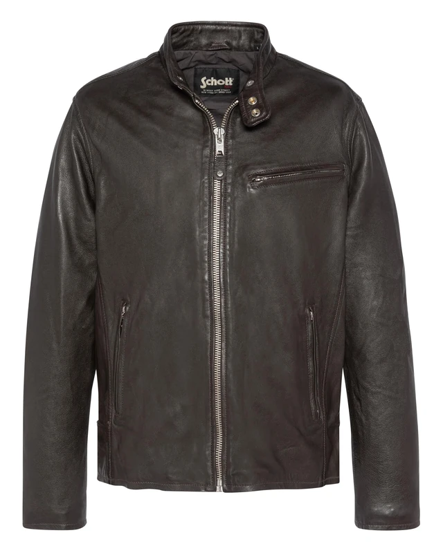Schott NYC LC949WX Men's Leather Jacket, Brown, L