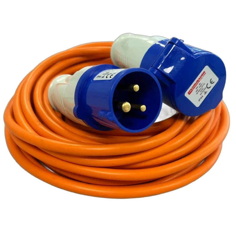 Crusader Products 10M Extension Lead Cable - Heavy Duty, 240V 16amp Camping Caravan Hook Up Cable Orange High Vis Orange Mains Power - Perfect For Campervan & Motorhome (10M)