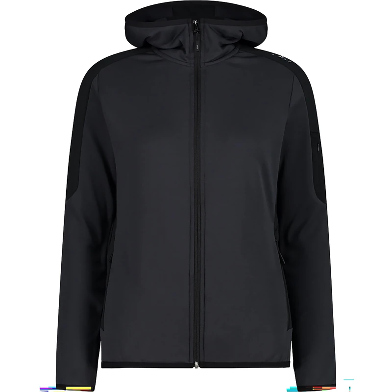 CMP Women's Giacca Da Donna in Pile Grid Tech Con Cappuccio Fisso Jacket, Anthracite, 46