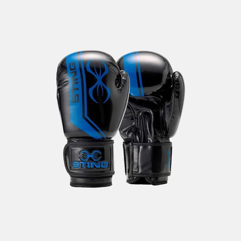 STING Armalite Boxing Gloves, High-Tech Gloves for Boxing, MMA, Muay Thai, and More, Durable Boxing Gloves for Men and Women, Boxing Equipment, Black/Blue, 16 Oz.