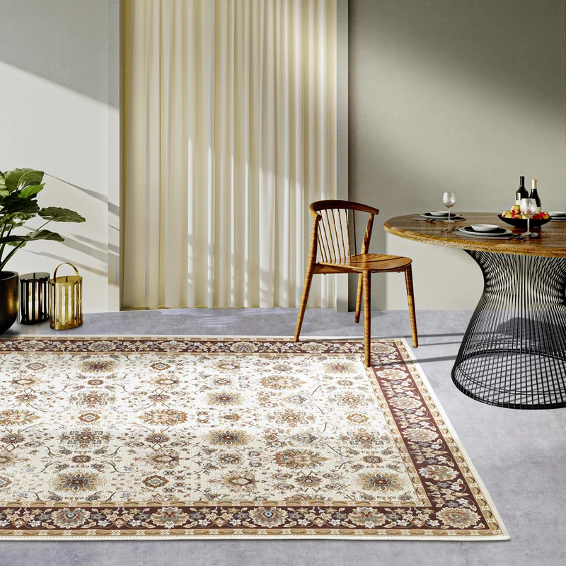 Villeroy & Boch Nicolas Indoor & Outdoor Rug Oriental - Oriental Flat Weave, Oriental Design Classic, Oeko-Tex Weatherproof & UV-Resistant, Balcony, Patio, Garden - Cream Brown, 120 x 180 cm