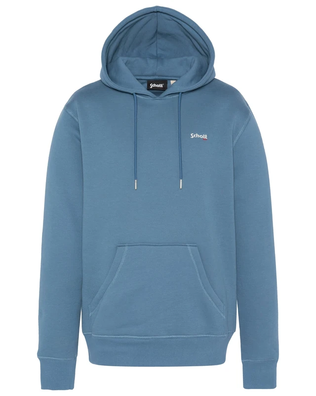 Schott NYC Swcasual2 Hooded Sweatshirt, Blue, XXL