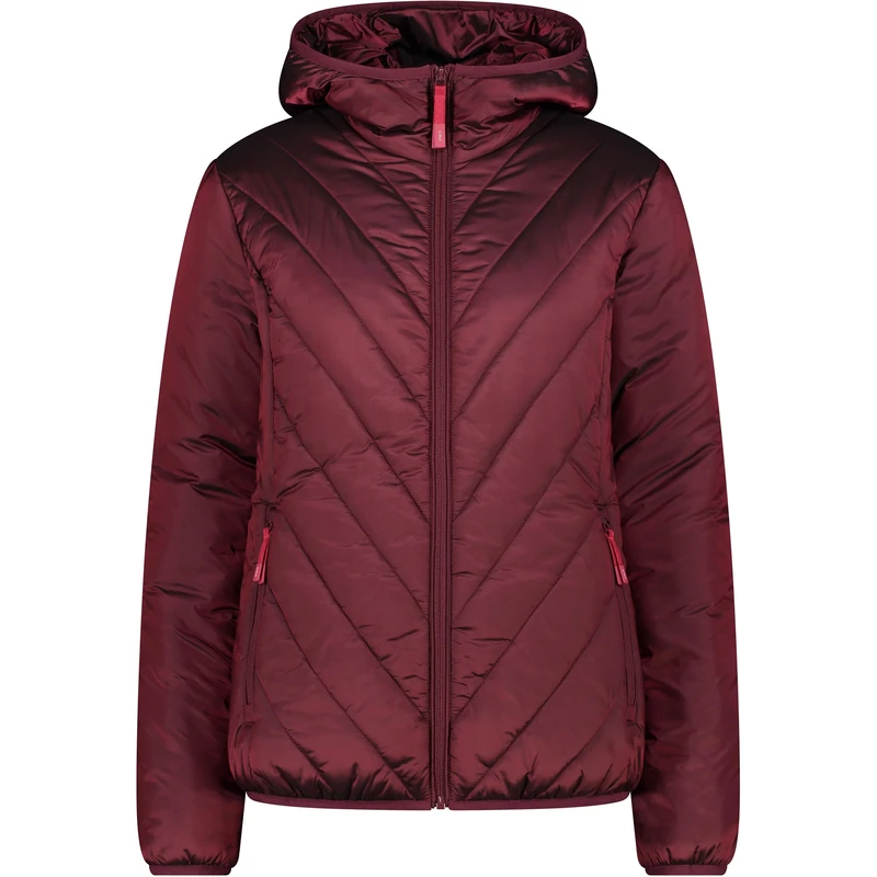 CMP Women's Giacca Da Donna in Nylon Con Cappuccio Fisso Jacket, Dark Cherry, 50