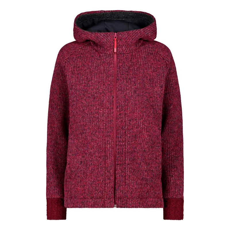CMP Women's Giacca Da Donna in Wooltech Con Cappuccio Fisso Jacket, Cherry Mel, 40