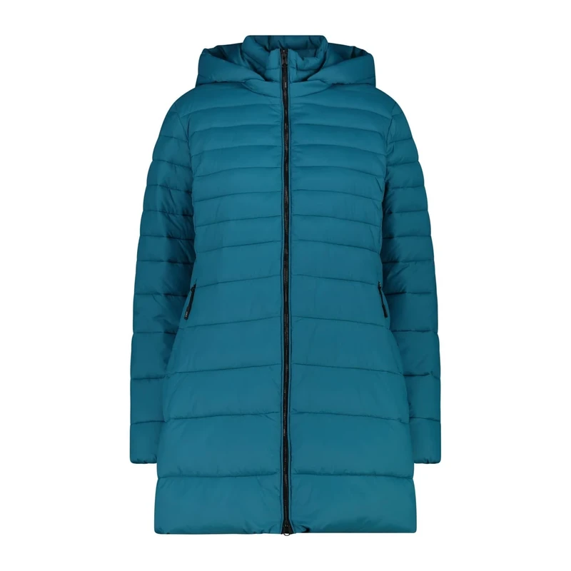CMP Women's Parka Da Donna in Nylon Con Cappuccio Removibile Jacket, Teal, 50