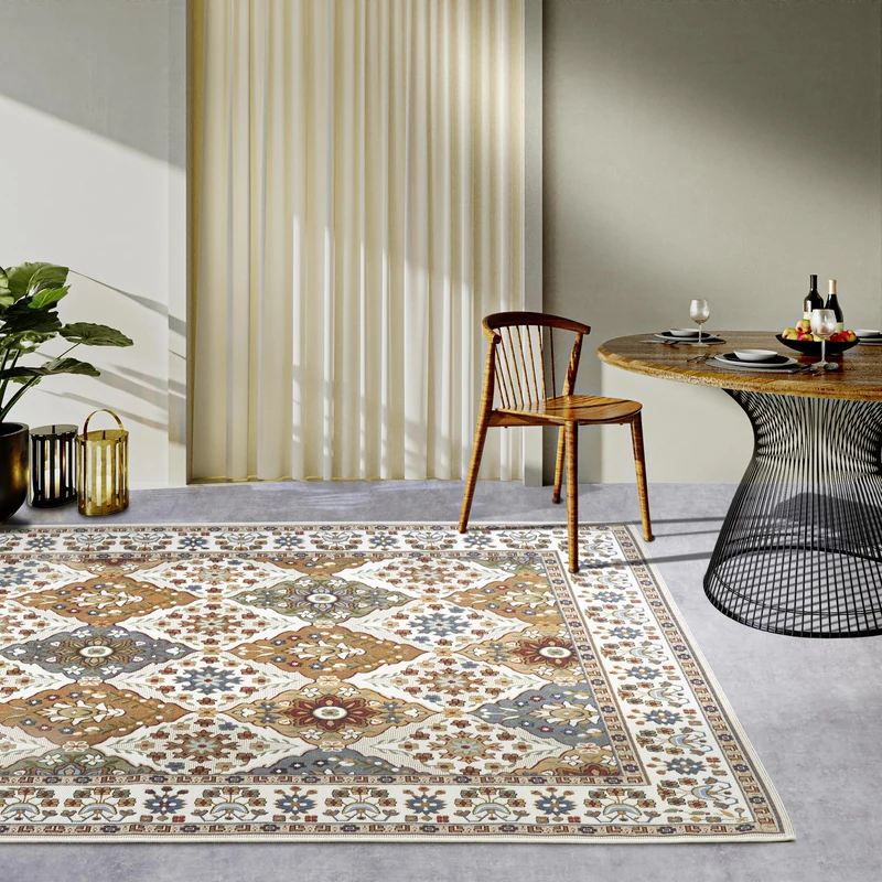 Villeroy & Boch Domenique Indoor and Outdoor Rug Oriental - Oriental Flat Weave, Oriental Design Classic, Oeko-Tex, Weatherproof and UV-Resistant, Balcony, Patio, Garden - Cream Colourful, 120 x 180