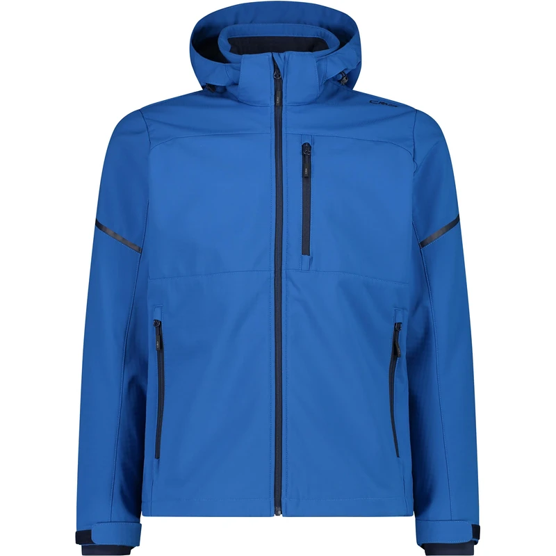 CMP Men's Giacca Da Uomo Con Cappuccio Removibile in Softshell Ripstop Jacket, Sapphire, 48
