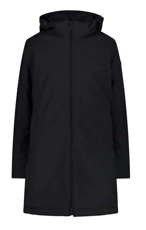 CMP Women's Woman Coat Zip Hood Jacket, Black, 40