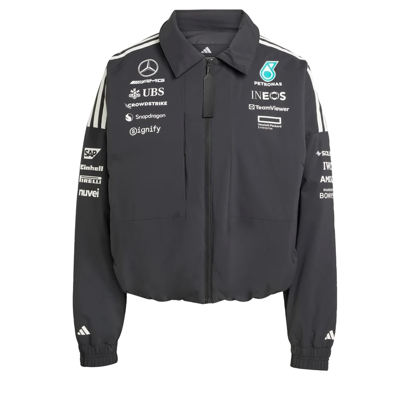 adidas Women's MERCEDES - AMG PETRONAS FORMULA ONE TEAM TEAM JACKET WOMEN, Black/White, M
