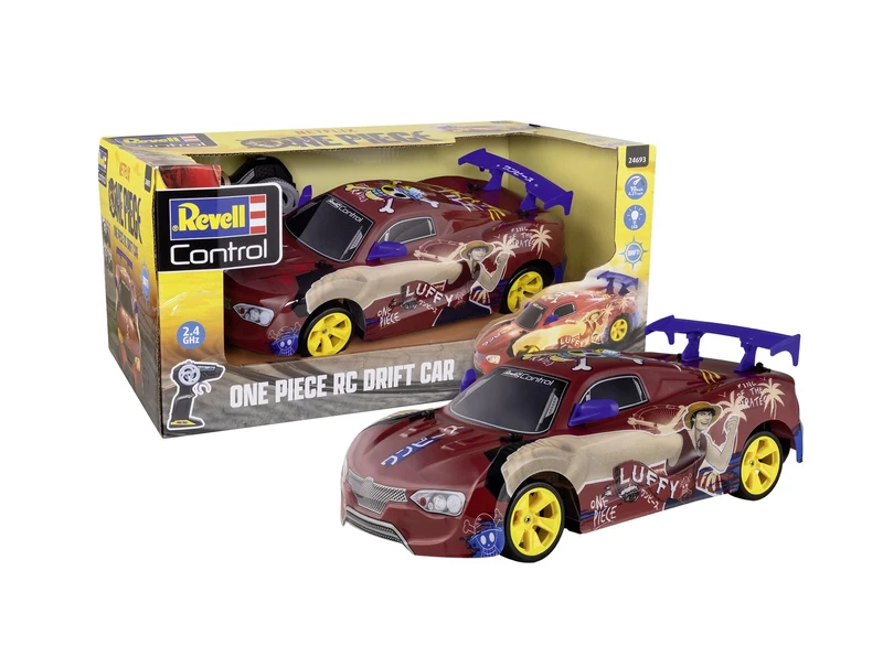 Revell Control 24693 RC Anime Drift Car One Piece With Precise 2.4 GHz Control, Stunning Underfloor LED Lighting, 4 Wheel Drive, 1:18 Scale, 31.5cm in length