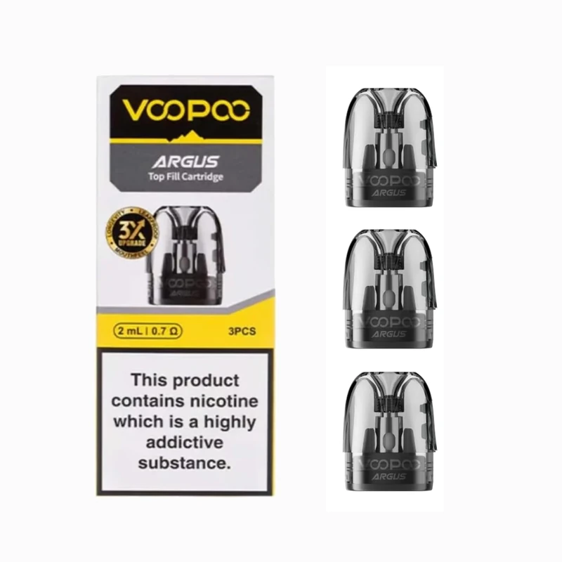 VOOPOO ARGUS Top Fill Cartridge 3 Pack TPD Version 2ml Capacity No Nicotine No Liquid (0.7 ohm)