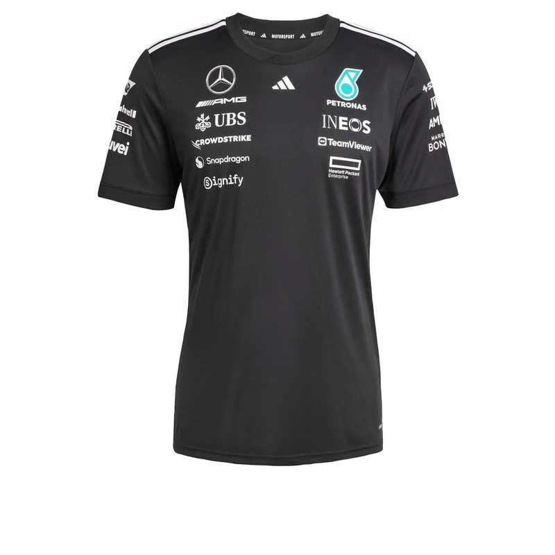 adidas Women's Mercedes - AMG Petronas Formula ONE Team Driver Jersey Black Women, Black/White, XXL