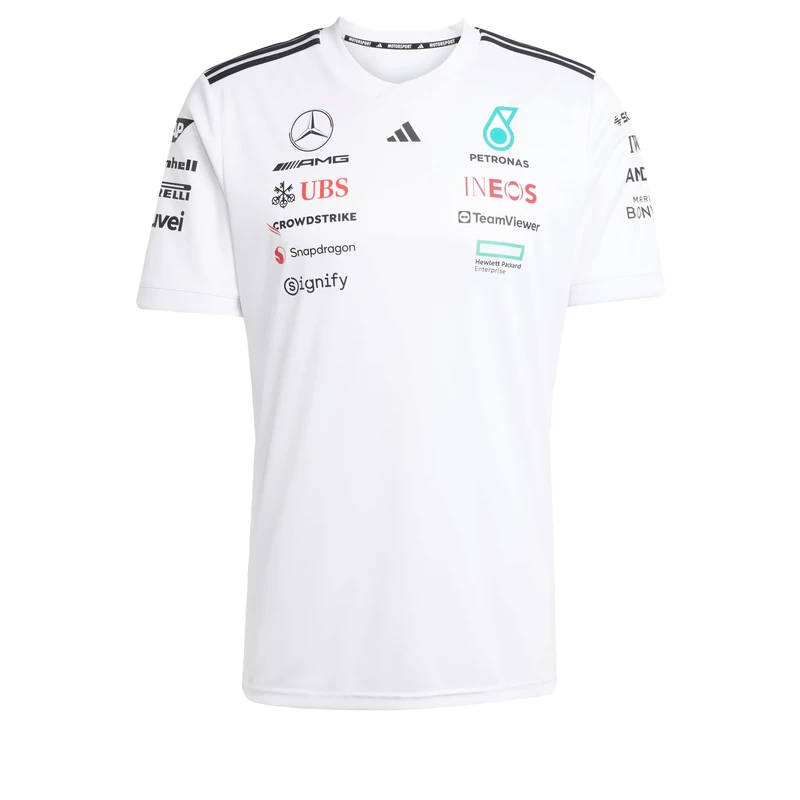 adidas Men's Mercedes - AMG Petronas Formula ONE Team Driver Jersey White Men, White/Black, S