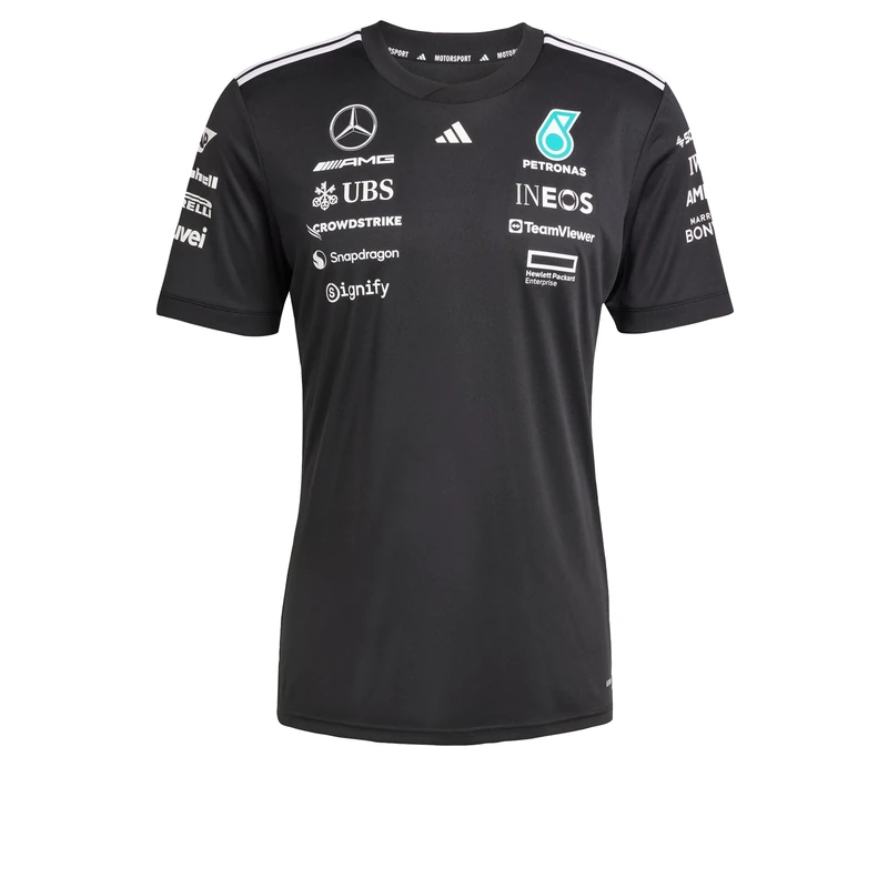 adidas Women's Mercedes - AMG Petronas Formula ONE Team Driver Jersey Black Women, Black/White, XXS