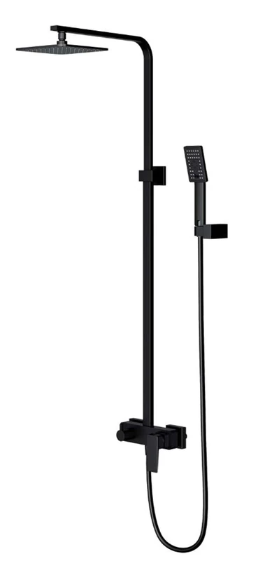 Omnires PM7444BL Bathroom Shower System which is Mount on The Plaster Parma-black-PM7444BL, Black