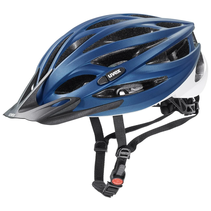 uvex oversize - safe all-round helmet for women and men - individually adjustable fit - washable inner padding - blue-white matt - 61-65 cm - Image 1
