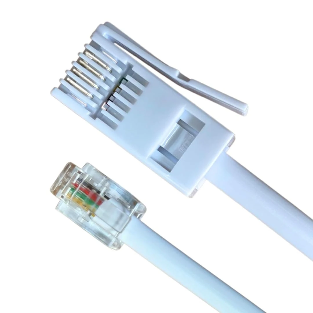 BT Phone Line Plug to RJ11 Crossover Telephone Cable,Telephone Cable Phone Cable for Landline ADSL Modem,White Extension Lead for Landline, Modem, Fax 2meter