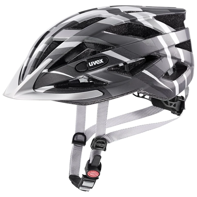 uvex air wing cc - lightweight all-round helmet for women and men - individually adjustable fit - expandable with LED light - black-silver matt - 52-57 cm