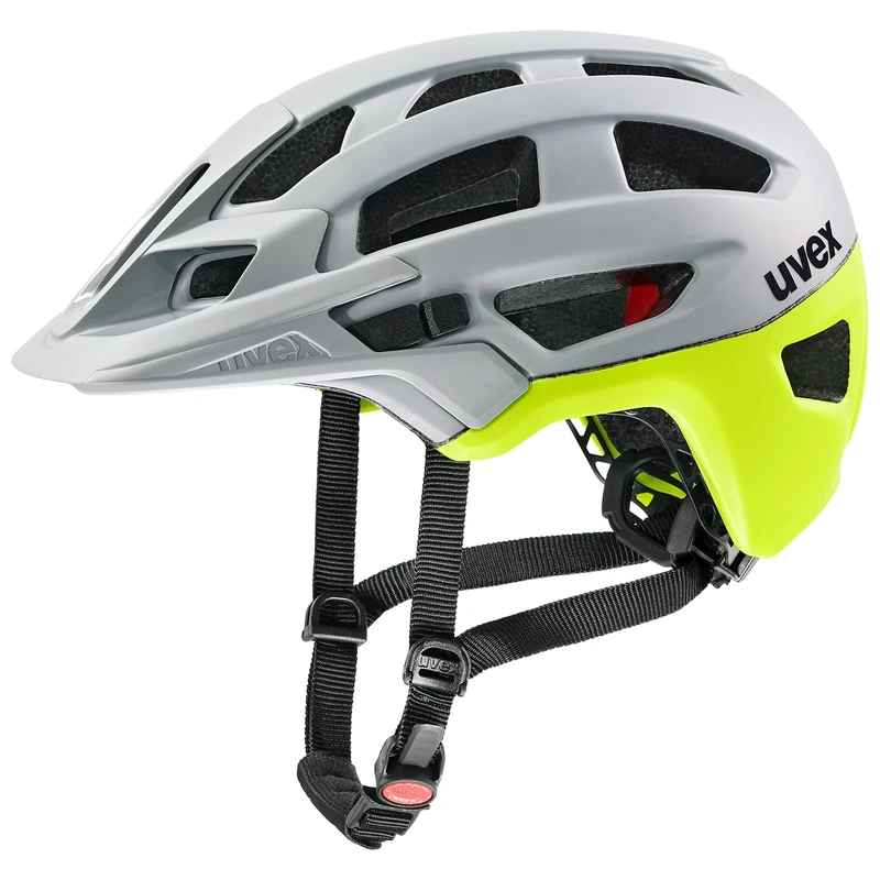 uvex finale 2.0 - safe MTB helmet for women and men - individually adjustable fit - expandable with LED light - rhino-neon yellow matt - 52-57 cm