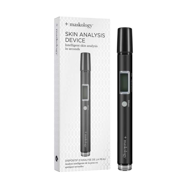 MASKOLOGY Skin Analyser | Skin Analysis Device | Facial Skin Hydration & Oil Analysis Test Pen | Digital Skin Detector Pen with LCD Display | Skin Care Device for Home - Image 1