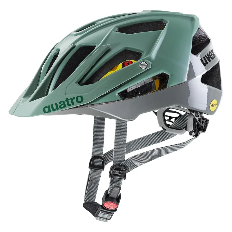 uvex quatro cc MIPS - safe MTB helmet for women and men - MIPS system - washable inner padding - moss rhino - 52-57 cm
