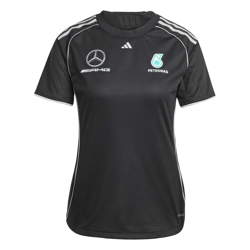 adidas Women's Mercedes - AMG Petronas Formula ONE Team Mechanics Jersey Women, Black/Reflective Silver, XS