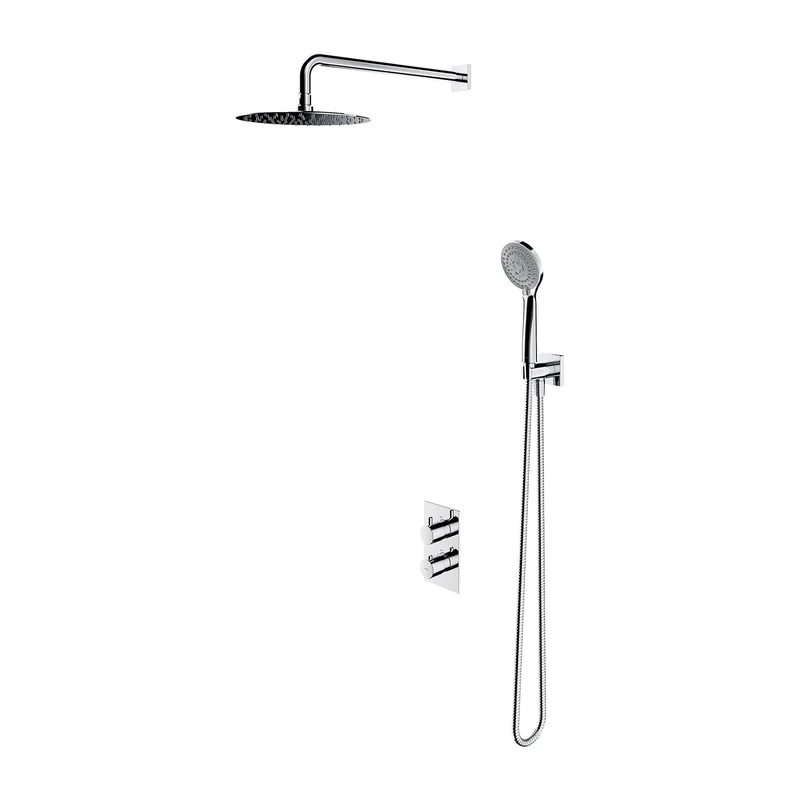 Omnires SYSYT01XCR Bathroom Thermostatic Shower System which is Mount Under The Plaster Y-chrome-SYSYT01XCR, Grey