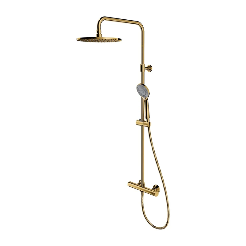Omnires Bathroom Thermostatic Shower System which is Mount on The Plaster Y - Gold - Y1244LUXLGL