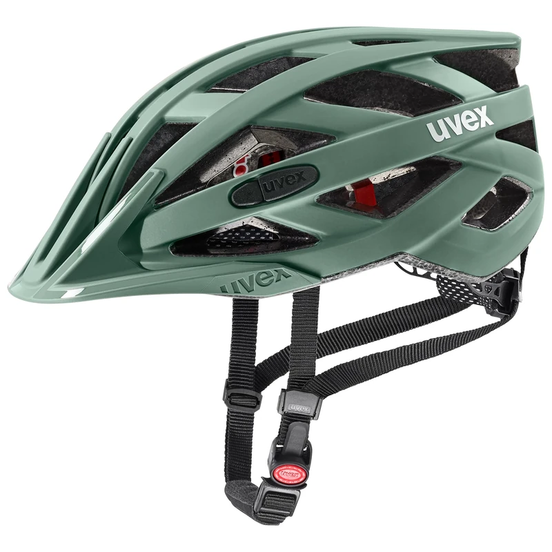 uvex i-vo cc - lightweight all-round helmet for women and men - individually adjustable fit - expandable with LED light - moss green matt - 52-57 cm
