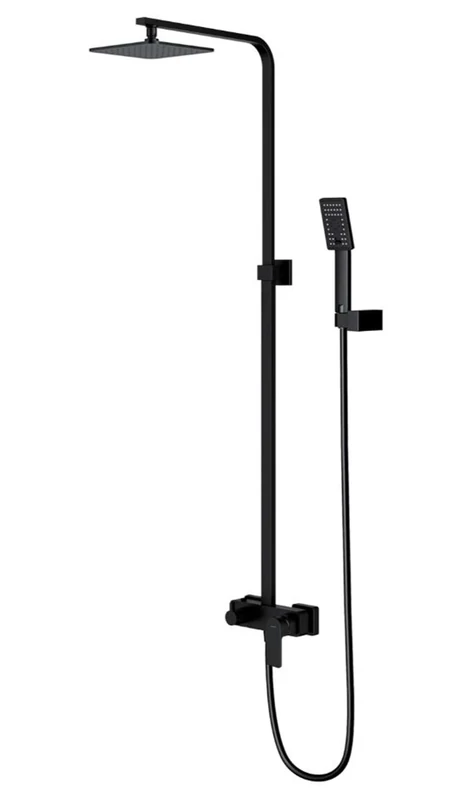 Omnires BA7844BL Bathroom Shower System which is Mount on The Plaster Baretti-black-BA7844BL, Black