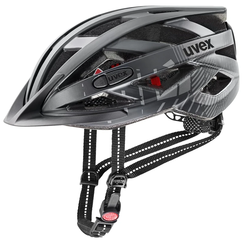 uvex city i-vo - lightweight city helmet for women and men - individually adjustable fit - includes LED light - all black matt - 56-60 cm