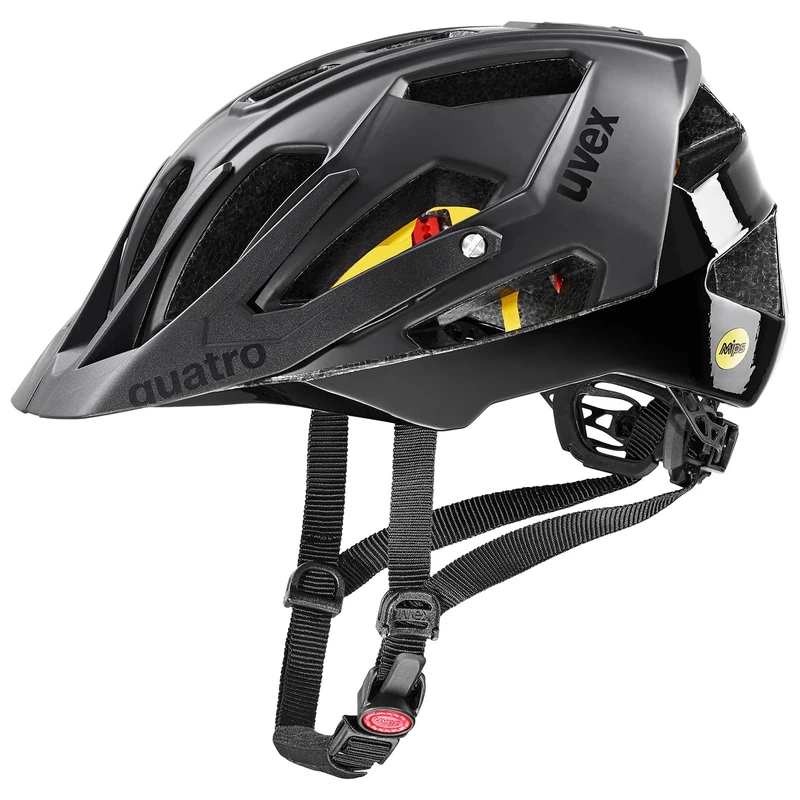 uvex quatro cc MIPS - safe MTB helmet for women and men - MIPS system - washable inner padding - black matt - 52-57 cm