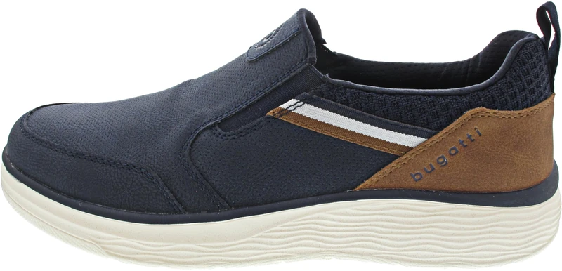 bugatti Men's Comfortable Lace-Up Memory Foam Elegant Casual Easy Fit Trainers Made of Interchangeable Insoles, darkblue, 10 UK
