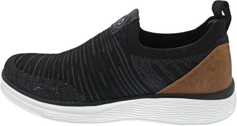 Buggati Men's Comfortable Lace-Up Memory Foam Elegant Casual Easy Fit Trainers Made of Interchangeable Insoles, Black Cognac, 6 UK