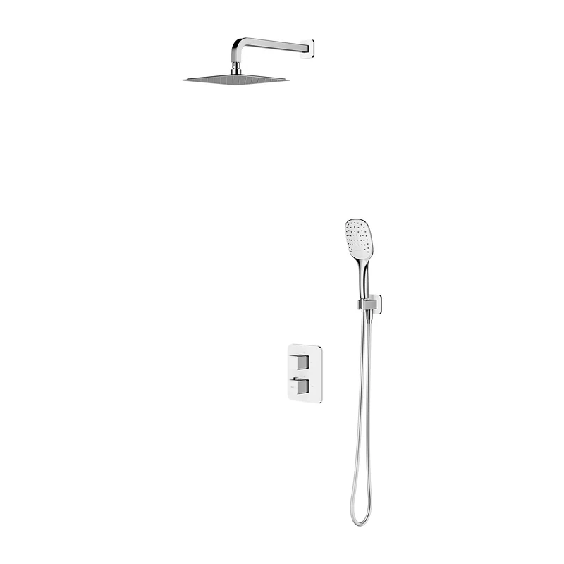 Omnires SYSPM17ACRB Bathroom Thermostatic Shower System which is Mount Under The Plaster Parma-chrome/white-SYSPM17ACRB, Chrome/White