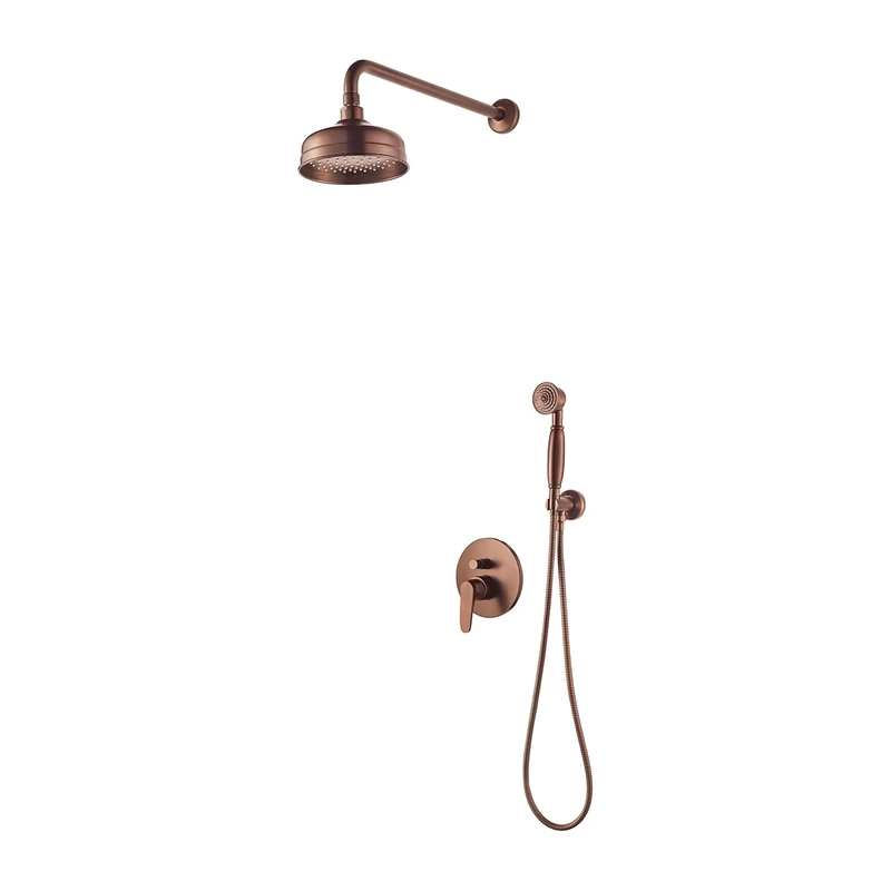 Omnires SYSAD28ORB Bathroom Shower System which is Mount Under The Plaster Art Deco-Antique copper-SYSAD28ORB, Copper