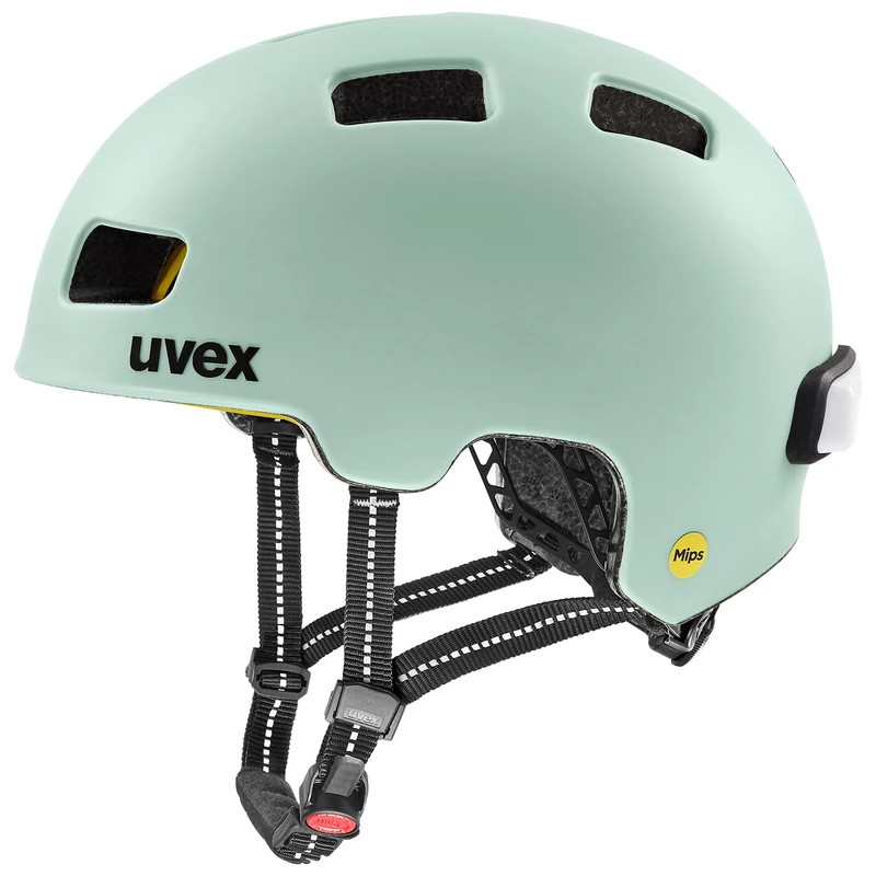 uvex city 4 MIPS - lightweight city helmet for women and men - MIPS system - includes LED light - light jade matt - 58-61 cm