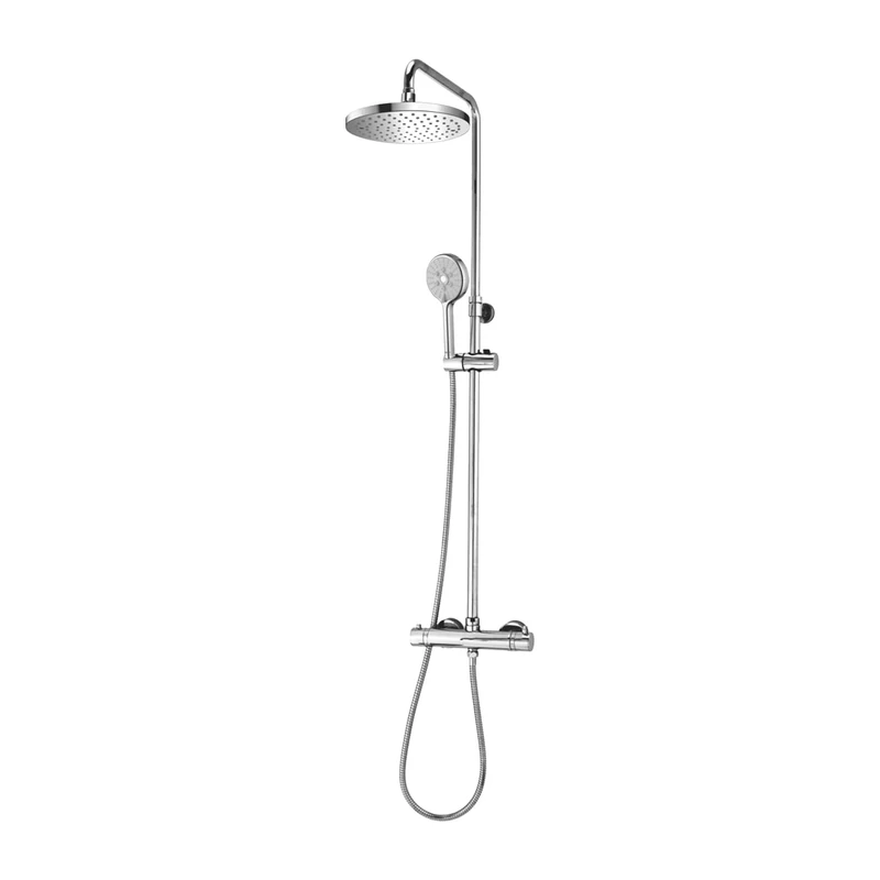 Omnires SYSY10/N/6CR Bathroom Thermostatic Shower System which is Mount on The Plaster Y-chrome-SYSY10/N/6CR, Grey