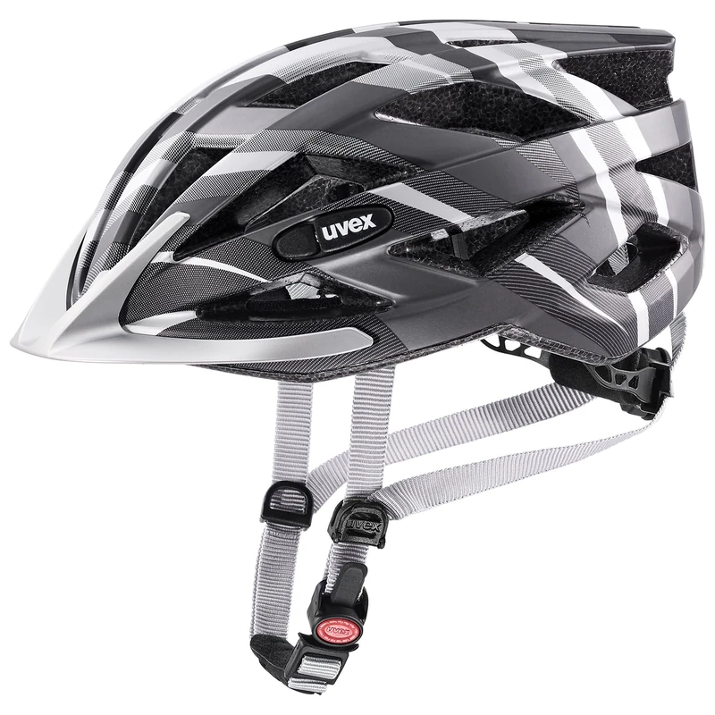 uvex air wing cc - lightweight all-round helmet for women and men - individually adjustable fit - expandable with LED light - black-silver matt - 56-60 cm