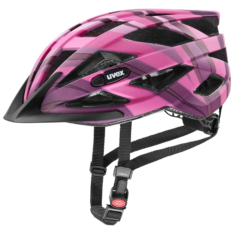 uvex air wing cc - lightweight all-round helmet for women and men - individually adjustable fit - expandable with LED light - plum-pink matt - 52-57 cm